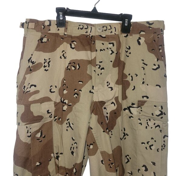 Desert Camouflage Military Pants W/‎ Adjustable Waist & Drawstring Cuffs - Picture 2 of 8